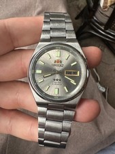 Vintage Orient Crystal 21 Jewels Automatic Silver Dial DayDate EM08-A0-B