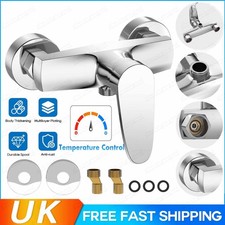 Chrome Exposed Wall Mounted Shower Mixer Valve Single Lever Mixer Bar Bath Taps