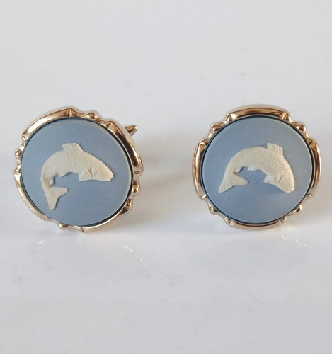 Wedgwood jasper blue cufflinks - blue,