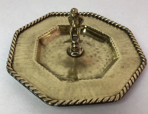 Vtg brass men trinket - trinket, dish