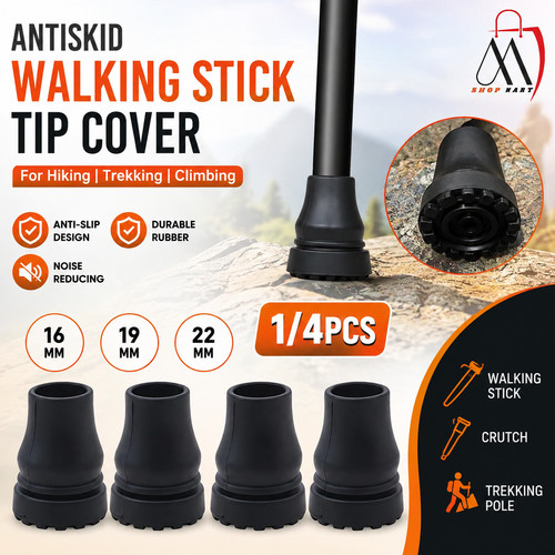 Rubber walking stick - rubber, ferrules