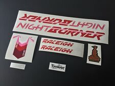 Raleigh Mk2 Night Burner BMX decal set
