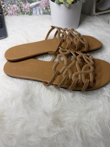 Loewe brown strappy slide - loewe,