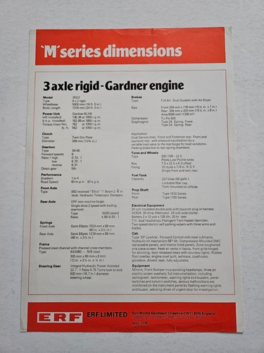 Erf series specifications - m,