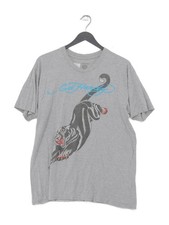 Ed Hardy Men's T-Shirt M Grey Cotton with Polyester Basic