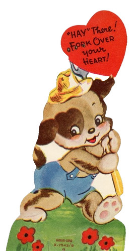 Vintage valentine dog farmer - vintage,