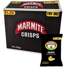 18 x Golden Wonder Marmite Crisps 65g – Full Box – Bold Yeasty Flavour Snack