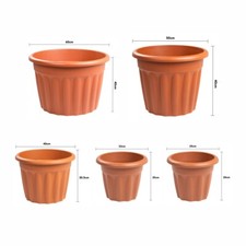 25/33/40/50/60cm Round Small to Extra Large Plastic Garden Planter Plant Pots UK