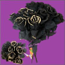 Faux Black & Gold Roses Gothic