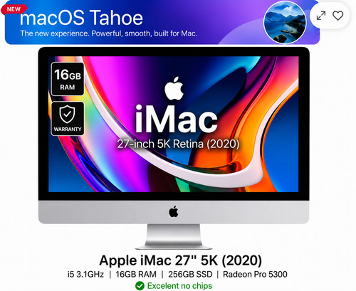 Imac 2020 i5 3 - 27”,
