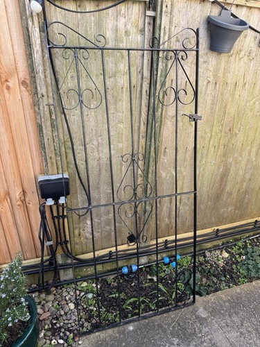 Lovely black metal garden gate