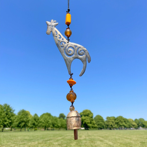 Giraffe iron wind chime - wind, with