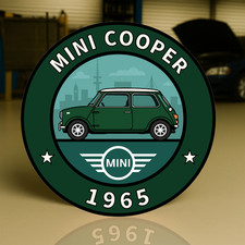 1965 Mini Cooper British Racing Green Edition Heavy Metal Sign XL – 19.7" (50cm)