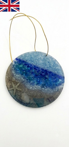 Resin sea glass - glass, hanging