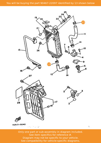 Yamaha clip 90467 22097 - 90467-22097, oem