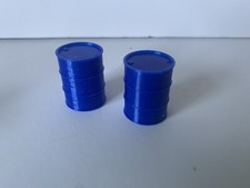 1/32 Scale Oil Drums Blue 200L / 55 Gallon X2  For Diorama Layout Display