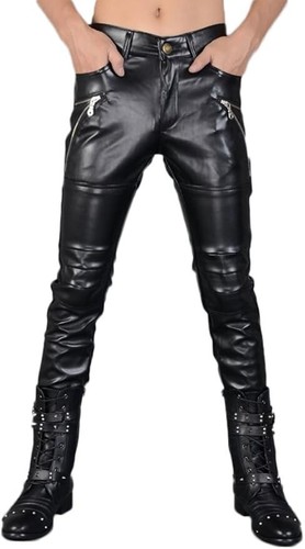 Idopy men black skinny faux - idopy,