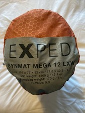 Exped Synmat Mega 12 LXW Camping Sleeping Mat with Exped air pillow. 