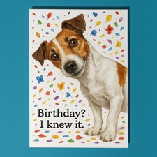 Jack Russell Terrier Dog  - Happy Birthday Card & Envelope - Personalised card