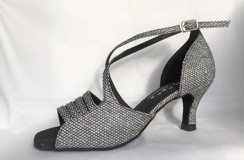 Ladies black silver sparkle - black,