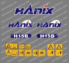 HANIX H15B DIGGER COMPLETE DECAL STICKER SET WITH SAFETY WARNING DECALS