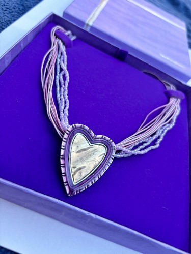 Ladies purple heart necklace - ladies,