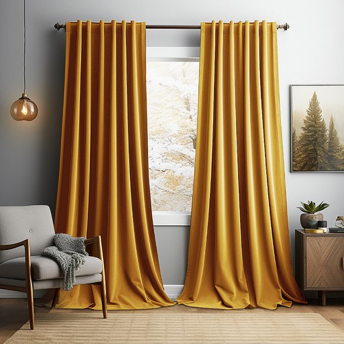 Crushed velvet curtains room - crushed,