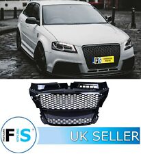 AUDI A3 S3 8P RS3 STYLE HONEYCOMB MESH FRONT GRILLE GLOSS BLACK 2008-2012