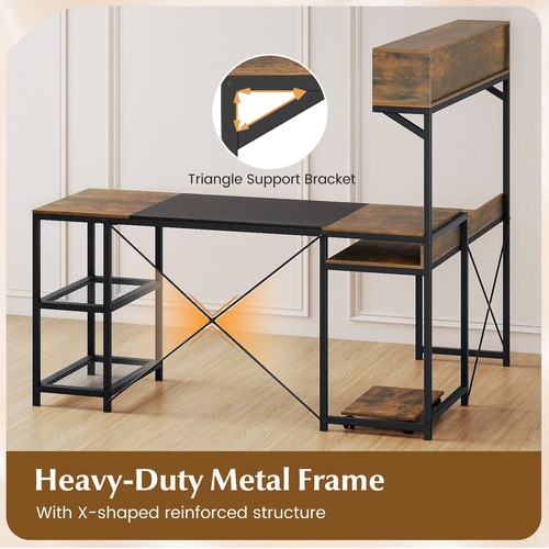 Reversible shaped desk with - desk,