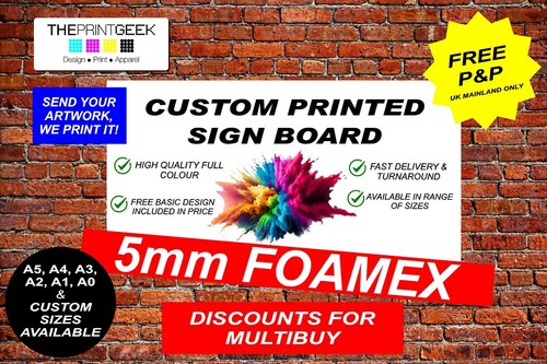 Foamex sign board - 5mm, printed