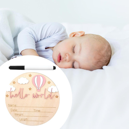 Wooden baby announcement sign - baby,