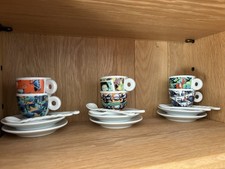 Illy videogrammi Art Collection Set Of 6 Espresso Cups, Saucers, Spoons. Perfect