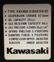 KAWASAKI ZR1100 ZR750 ZEPHYR REAR SHOCK ABSORBER CAUTION WARNING DECALS X 2
