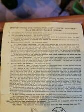 Vintage Qualcast Super Panther Instruction And Spare Parts List