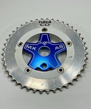 Old School BMX Sprocket GT White Chainring Bolts Tioga CD Sugino Blue MX Spider