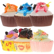 6pcs Artificial Desserts Faux Cupcake Cream Cupcake Realistic Models