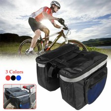 Double Panniers Bag Bike Bicycle Cycling Rear Seat Trunk Rack Pack Saddle Bag US