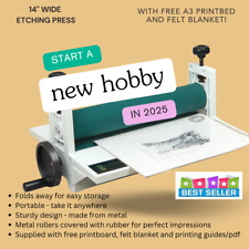 Etching Press for Intaglio, Printmaking, Embossing & Linocut. 👉 FREE BED 👈