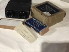 Very Rare French Photographies 3D Viewer with 12x Glass Stereo Slides etc