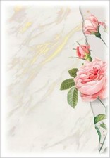 Marble Rose Delight Letter Writing Paper - pack of 12 or 20 - Lined or Unlined
