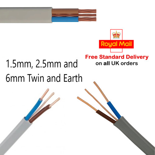 Twin earth cable 1 - earth, 1.5mm