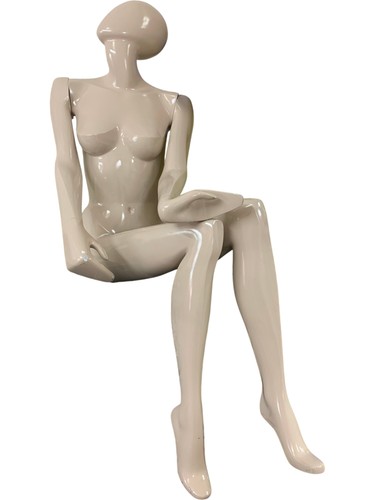 Beige glossy faceless - beige,