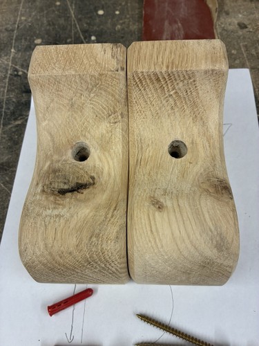 Pair solid handmade oak - pair,