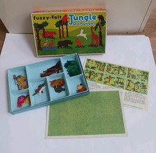 Fuzzy Felt Jungle  Vintage Allan Industries 1960s 