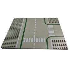 LEGO Baseplate 32 x 32 Stud Grey with Grey Road Junction (2360) Good Condition