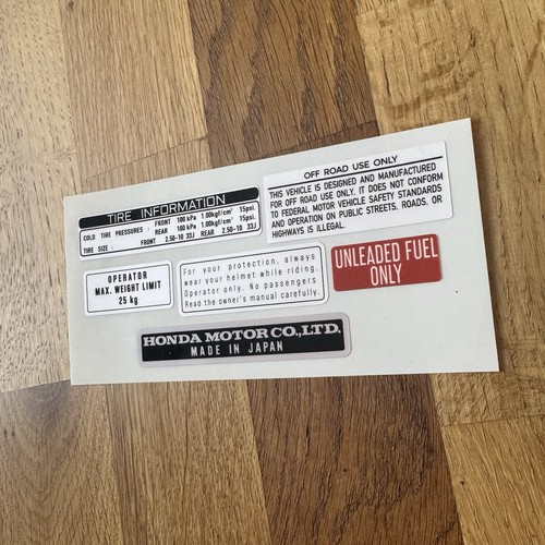 Honda qr50 warning - qr50, warning,