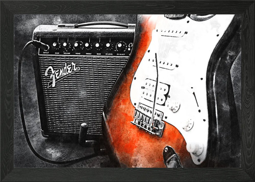 Fender guitar amp framed - amp,