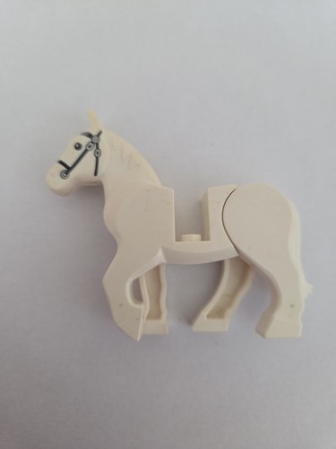 Lego white horse with bridle