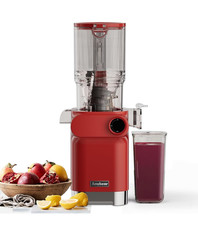 NEW Anybear 200W Slow Cold Press Masticating Whole Fruit Juicer 4.3" RED