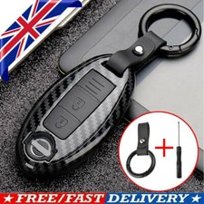 For Nissan Qashqai Pulsar Carbon Style Key Ring Remote Key Shell Cover Fob Case